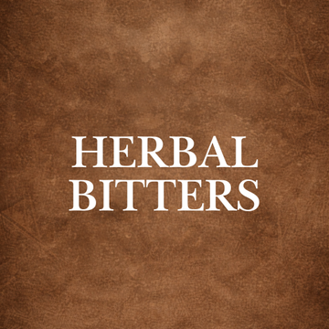 Herbal Bitters lifestyle scene with fresh herbs and ingredients