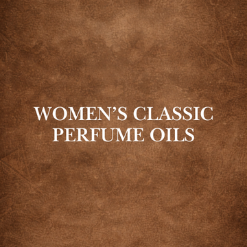 Women’s classic perfume oil bottles by Ancient Infusions displayed together, representing timeless, alcohol-free fragrance oils with soft and familiar scent profiles.