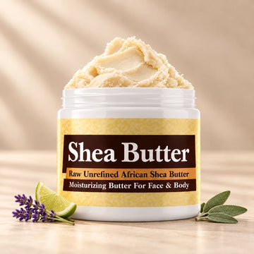 Perry Ellis 360-inspired shea butter jar with bergamot, lime, juniper, lavender, sage, freesia, sandalwood, musk and vetiver fragrance accents.