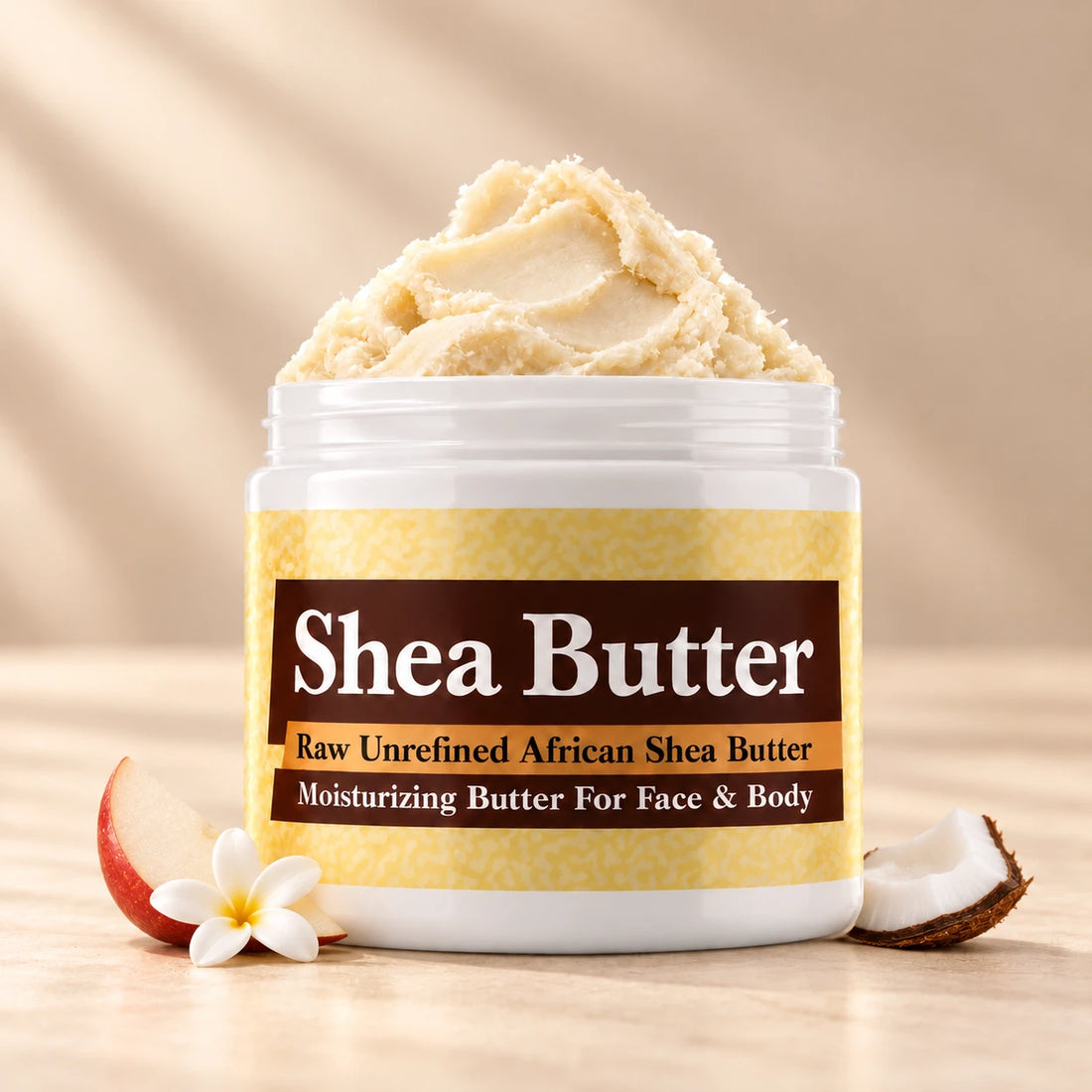 Bath & Body Works Pink Chiffon Shea Butter in an open white jar with textured ivory shea butter and simple scent accents on a soft cream background.
