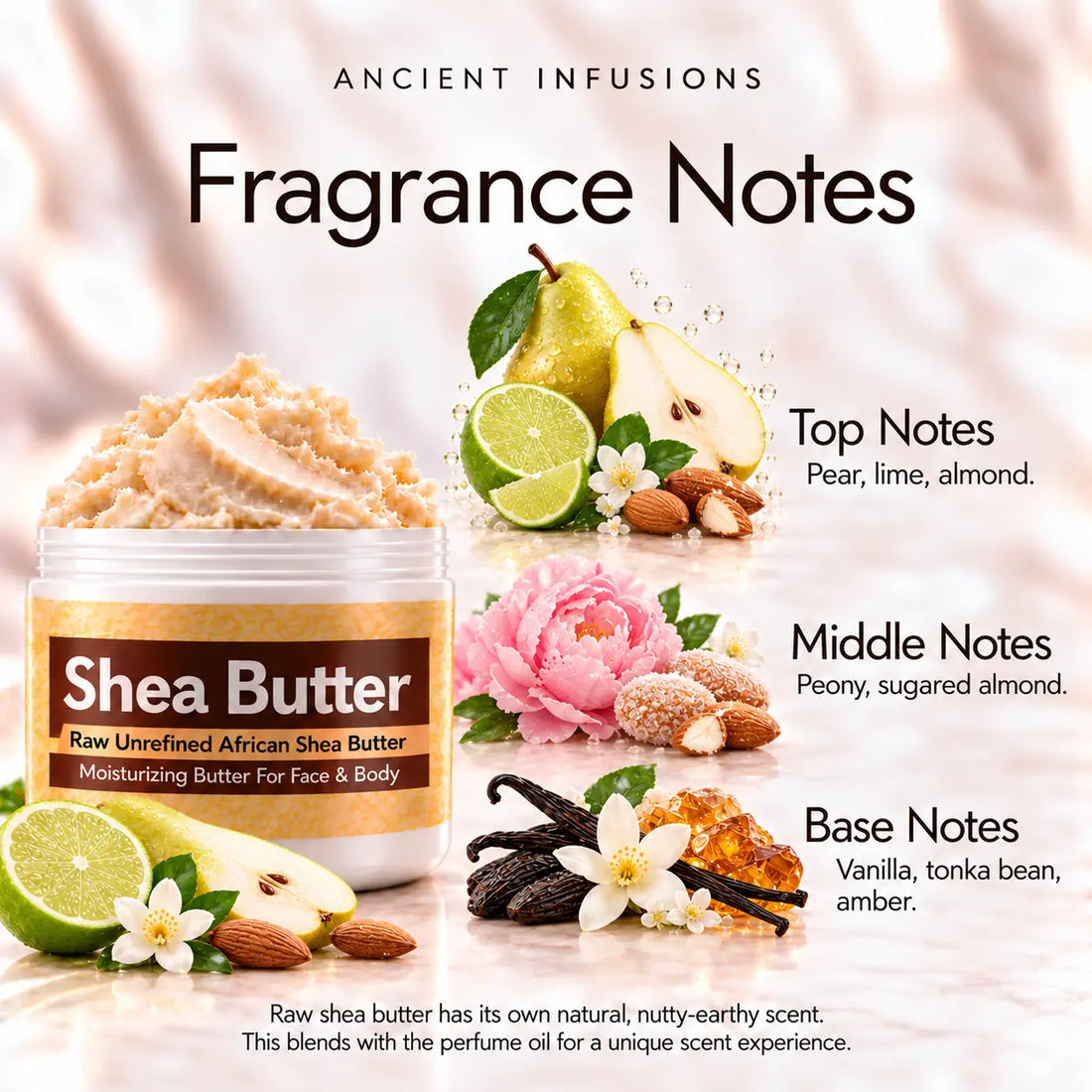Burberry Brit Shea Butter in an open white jar with textured ivory shea butter and simple scent accents on a soft cream background.
