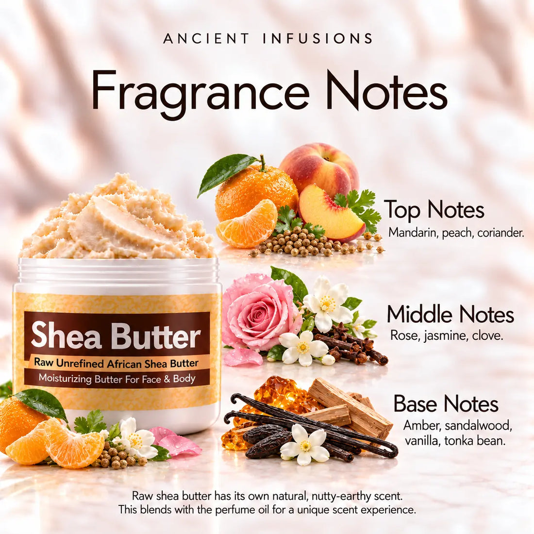Chanel Coco Chanel Shea Butter in an open white jar with textured ivory shea butter and simple scent accents on a soft cream background.