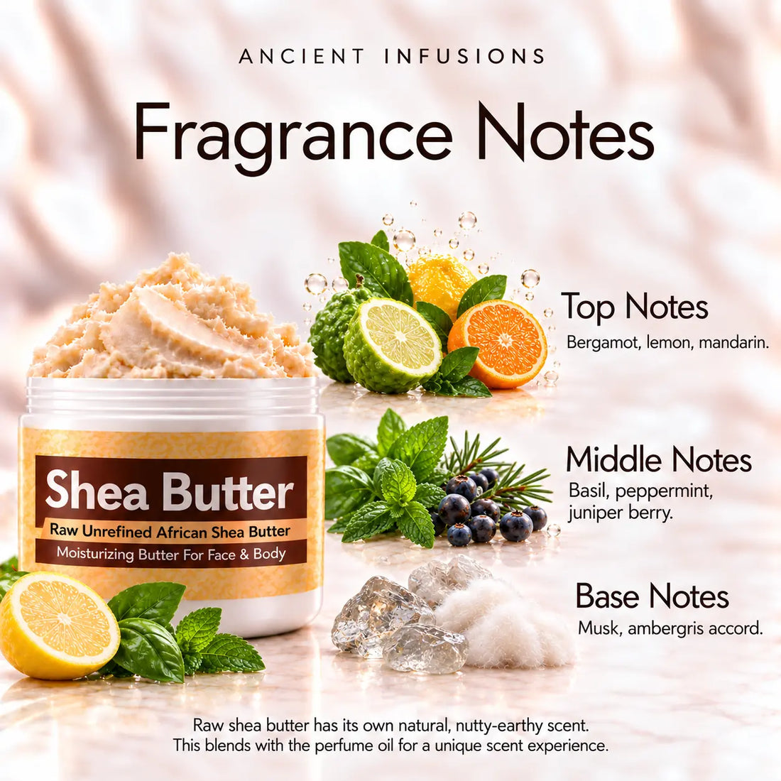 Creed Royal Water Shea Butter in an open white jar with textured ivory shea butter and subtle scent accents on a soft cream background.