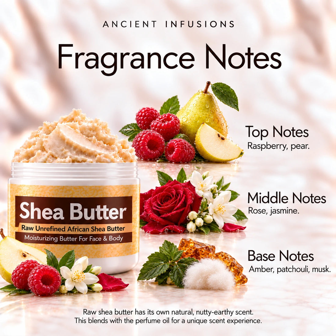Bath & Body Works Into the Night Shea Butter in an open white jar with textured ivory shea butter and simple scent accents on a soft cream background.