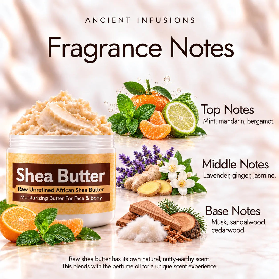 Polo Sport Shea Butter in an open white jar with textured ivory shea butter and simple scent accents on a soft cream background.