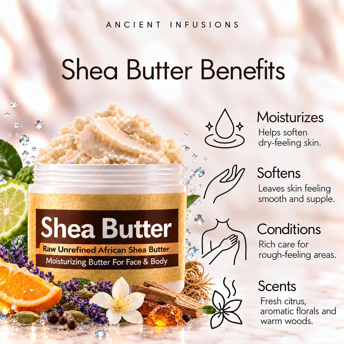 Barack Obama shea butter moisturizing, softening and conditioning benefits.