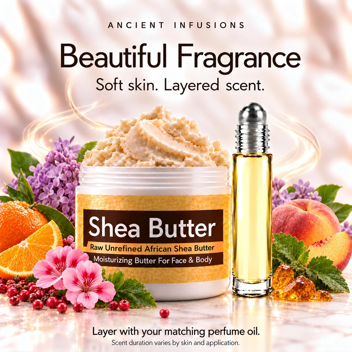 Gucci Guilty inspired shea butter and perfume oil for fragrance layering; scent duration varies.