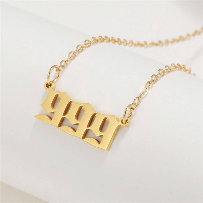 999 Angel Number Necklace - Gold BY ANCIENT INFUSIONS