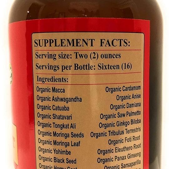 Male Enhancement bitters Key Ingredients: Organic Maca, Ashwagandha, Catuaba - Ancient Infusions Herbal Blend.
