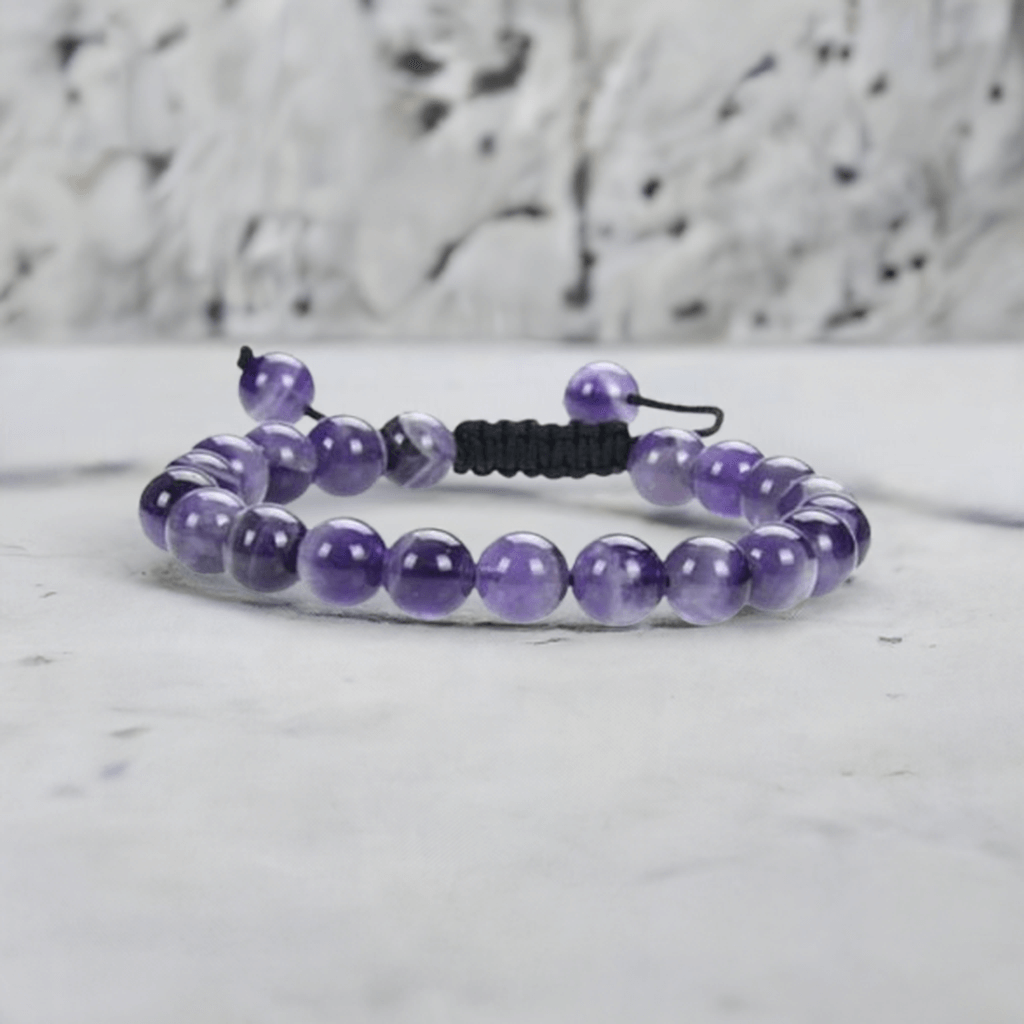 Amethyst Energy Bracelet - Adjustable - Healing Properties and Spiritual Clarity Benefits.