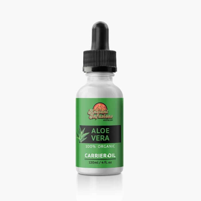 Ancient Infusions Aloe Vera Oil Label - Premium Nourishment for Skin and Hair, Natural Skincare, Aromatherapy.
