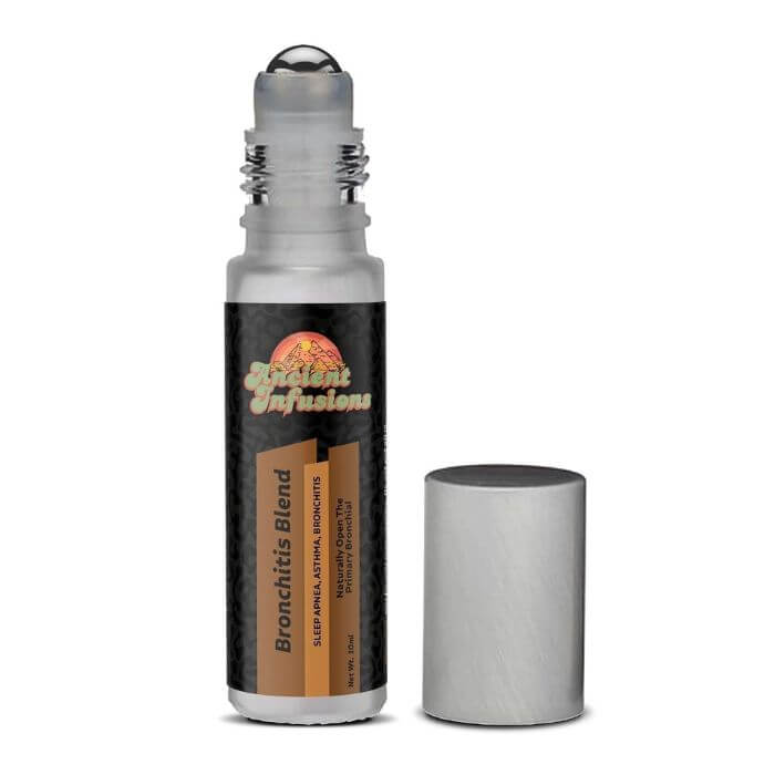 Ancient Infusions Bronchitis Herbal Remedy Oil for Respiratory Relief Label - Pure & Herbal Wellness.