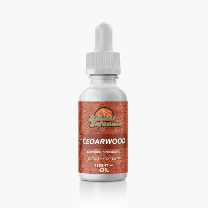 Ancient Infusions Therapeutic Grade Cedarwood Texas ESSENTIAL Oil Label - Pure & Tranquil Wellness.