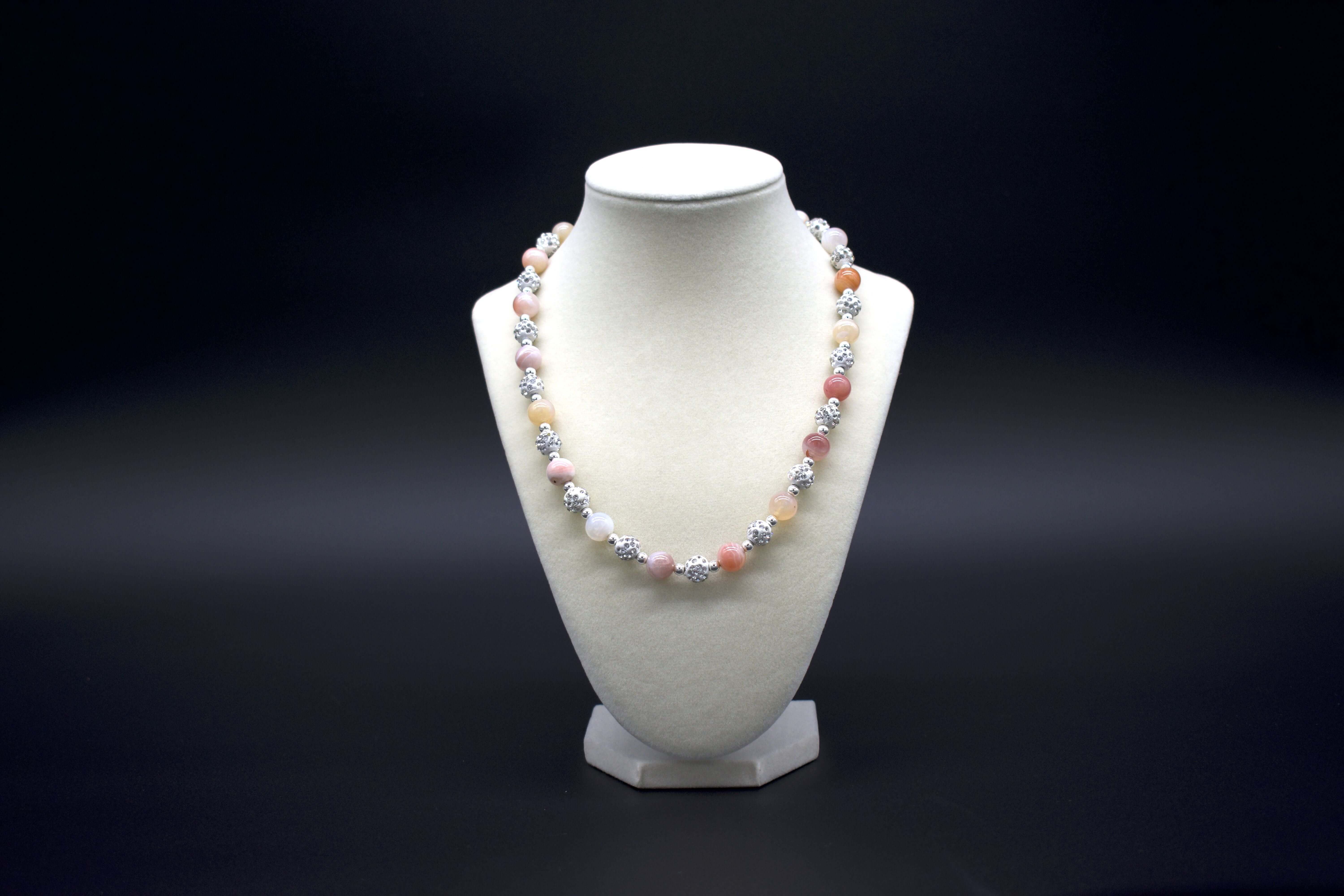 Peach Aventurine Necklace – Custom Beaded Luxury – Ancient Infusions