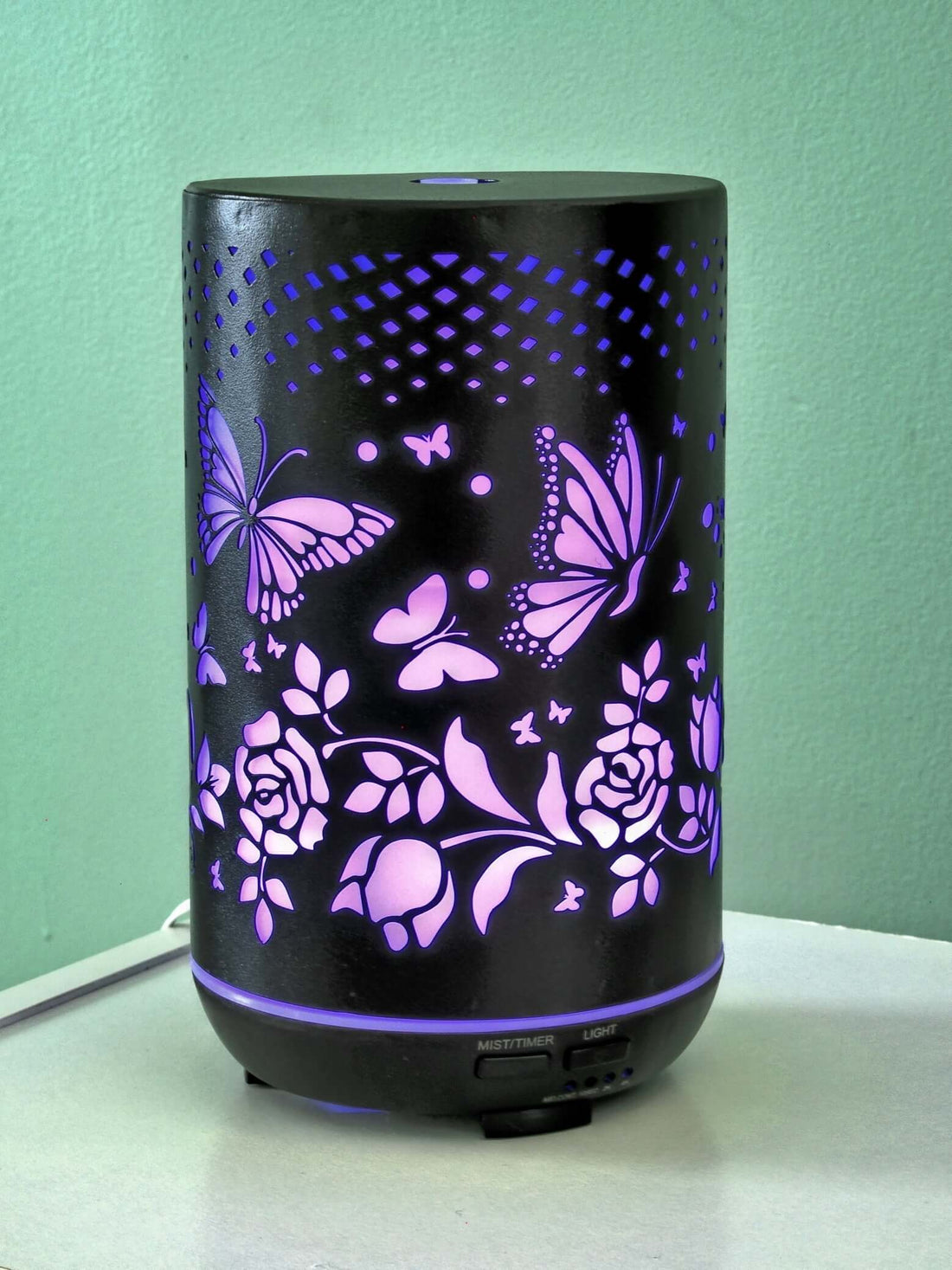 Beautiful Aromatherapy Diffuser with Butterflies and Roses Design by Ancient Infusions.