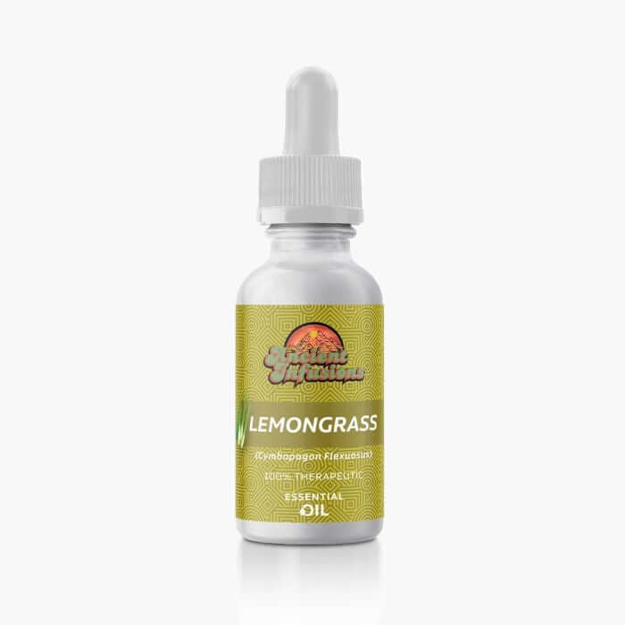 Ancient Infusions Therapeutic Grade Lemongrass Essential Oil Label - Pure & Clarifying Wellness.