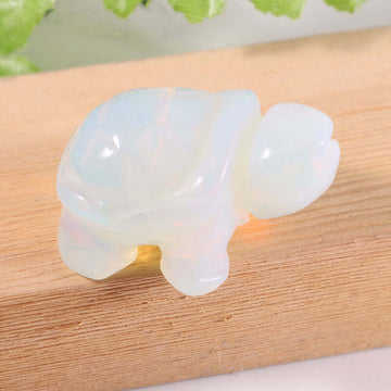 Ancient Infusions Opalite Crystal Carved Turtle - ~1.5 inches of illuminated tranquility.