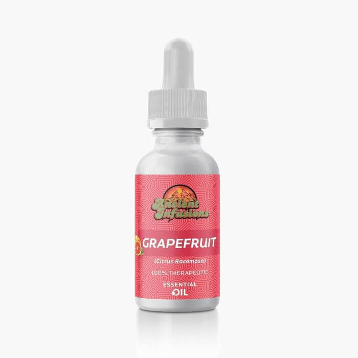 Ancient Infusions Therapeutic Grade Pink Grapefruit Essential Oil Label - Pure & Citrusy Delight Wellness.