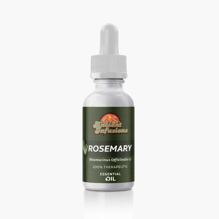 Ancient Infusions Therapeutic Grade Rosemary Essential Oil Label - Pure & Energizing Wellness.