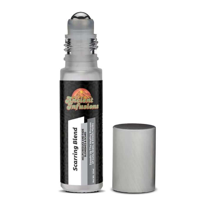 Ancient Infusions Scarring Herbal Remedy Oil for Skin Confidence Label - Pure & Safe Skincare Solution.