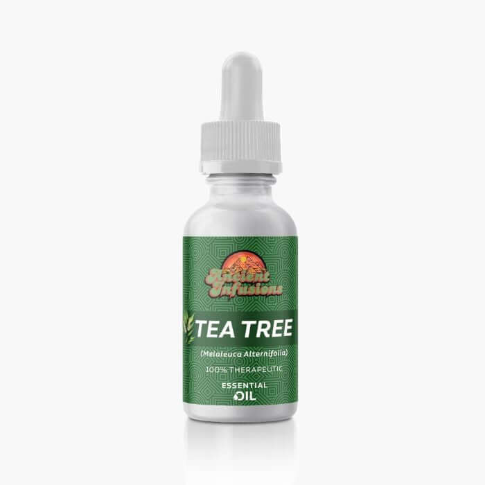 Ancient Infusions Therapeutic Grade Tea Tree Essential Oil Label - Pure & Immune-Supporting Wellness.