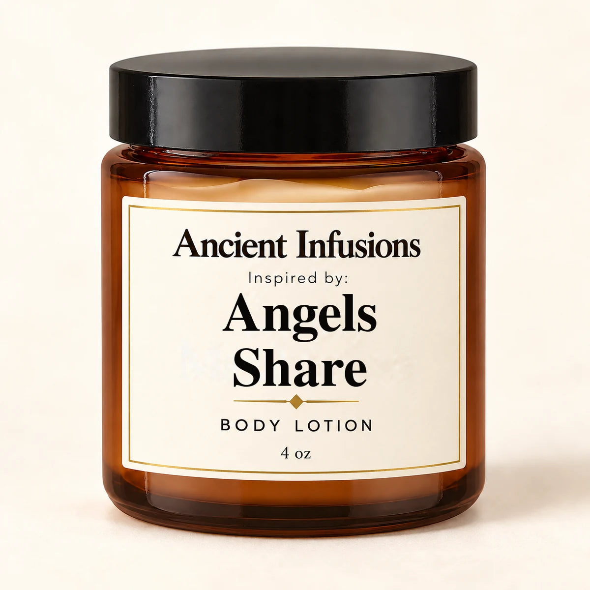 Angels Share Inspired Body Lotion by Ancient Infusions — 4 oz amber glass jar