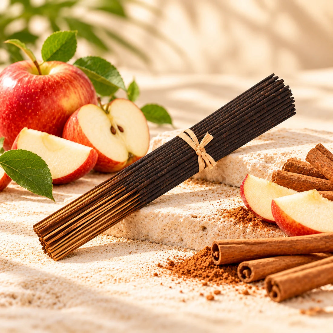 Apple Pie incense sticks with apples and cinnamon.