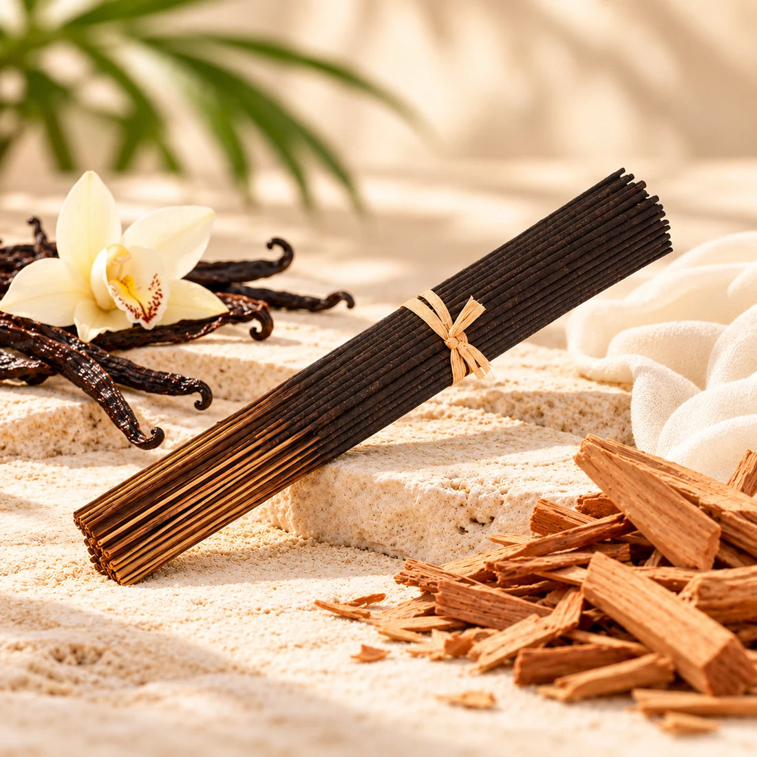 Black Butter incense sticks with vanilla and sandalwood.