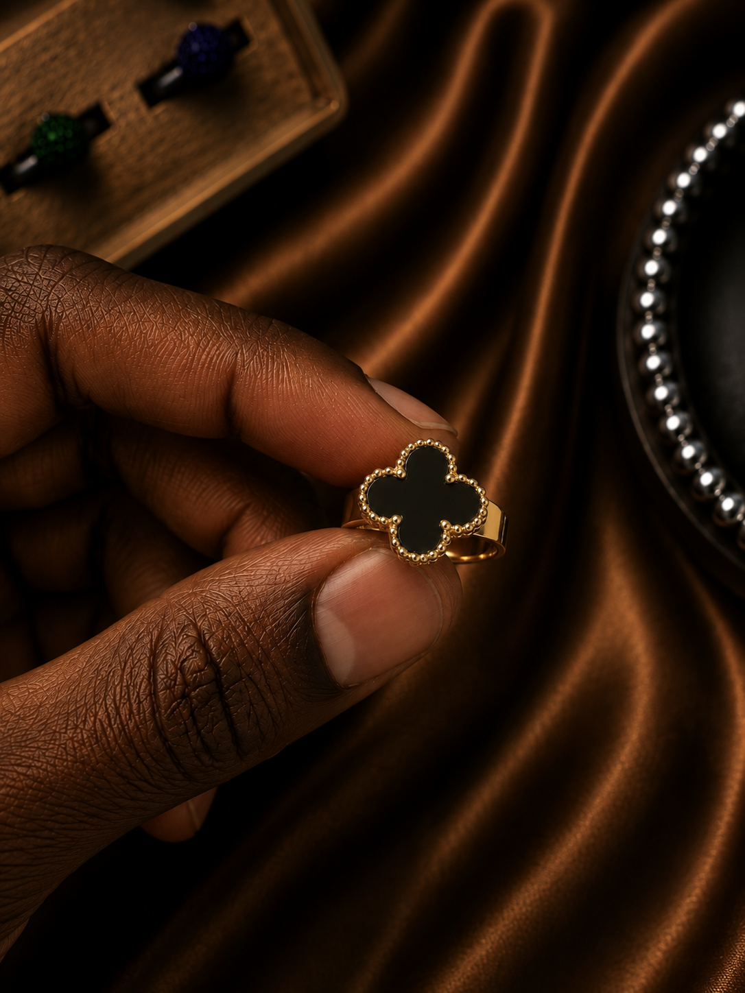 Black Clover Gold-Tone Ring