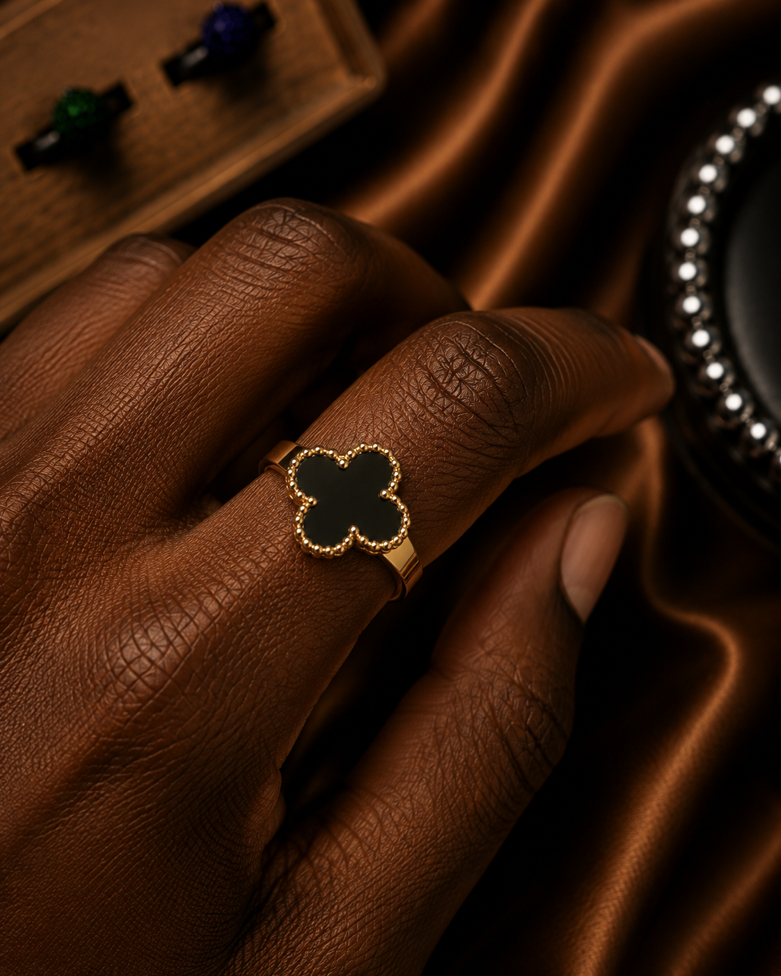 Black Clover Gold-Tone Ring