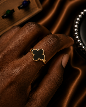 Black Clover Gold-Tone Ring