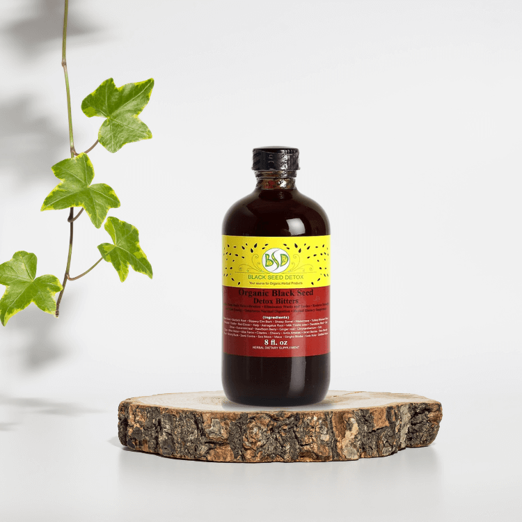 Black Seed Detox Bitters by Ancient Infusions – natural detox supplement for digestive health, immune support, and toxin removal.