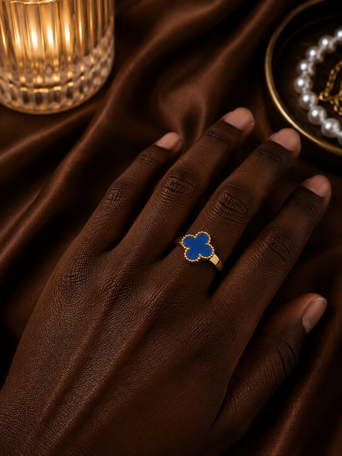 Blue Clover Gold-Tone Ring