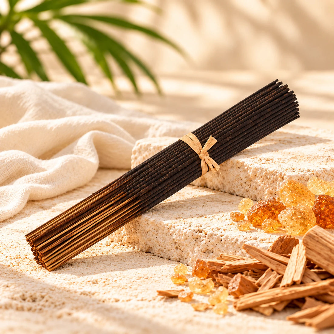 Bob Marley incense sticks with wood, amber resin and ivory cloth.