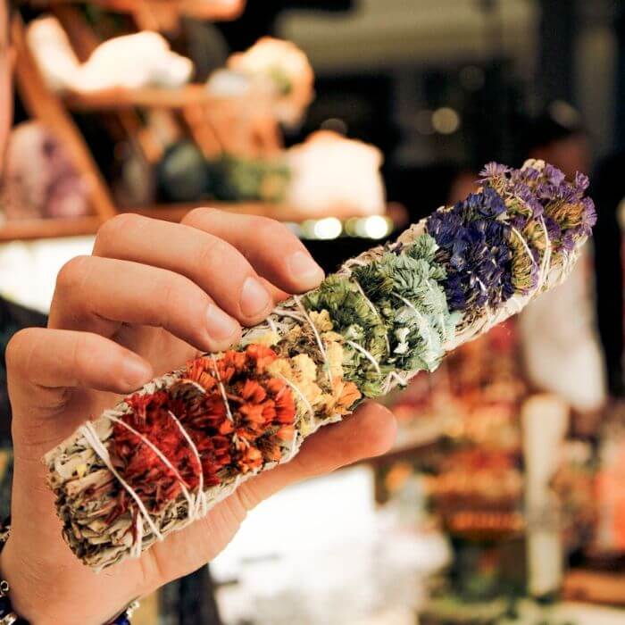7 Chakra Native White Sage Smudge Stick - 8 inch - Benefits for Cleansing and Chakra Alignment.