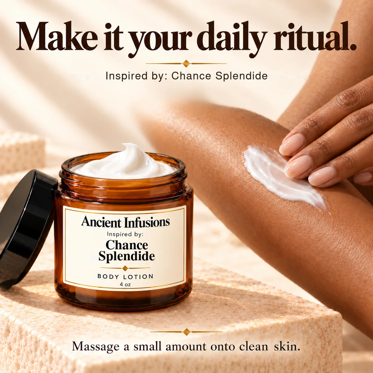Chance Splendide Inspired Body Lotion by Ancient Infusions — how to apply lotion
