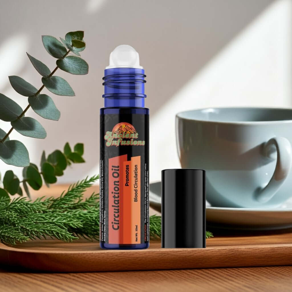 Circulation Herbal Remedy Oil for Inflammation with jojoba, prickly pear, and essential oils