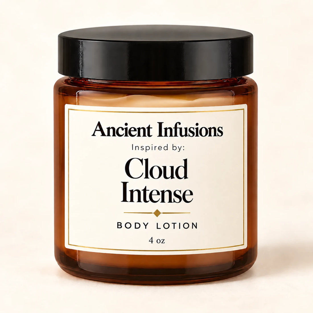 Cloud Intense Inspired Body Lotion — Ancient Infusions 4 oz amber glass jar