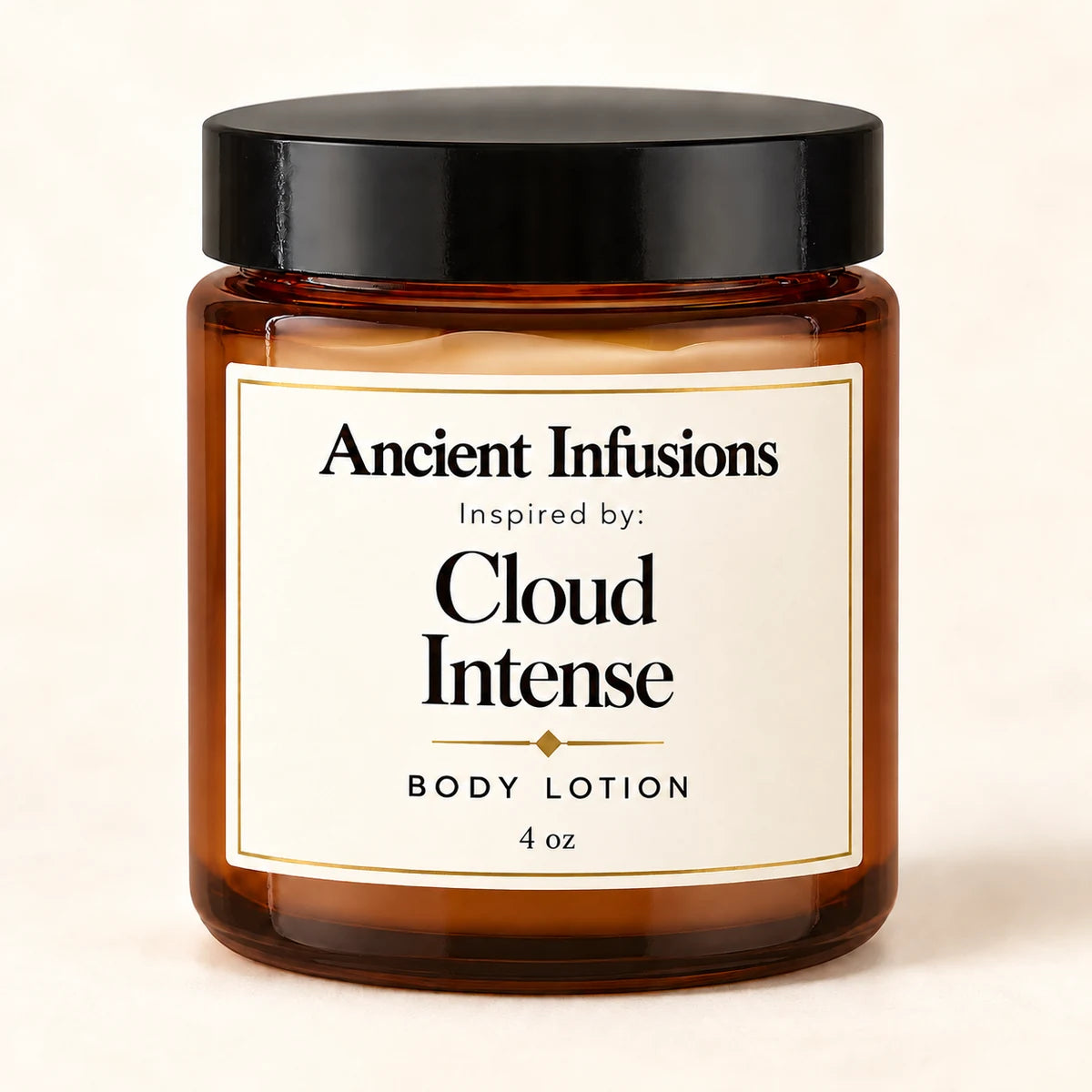 Cloud Intense Inspired Body Lotion — Ancient Infusions 4 oz amber glass jar