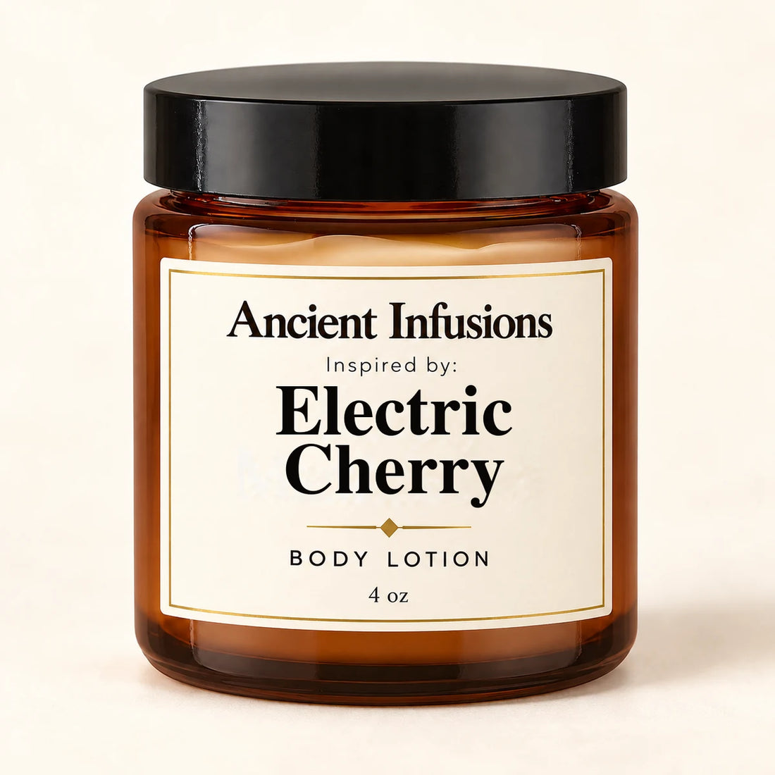 Electric Cherry Inspired Body Lotion by Ancient Infusions — 4 oz amber glass jar
