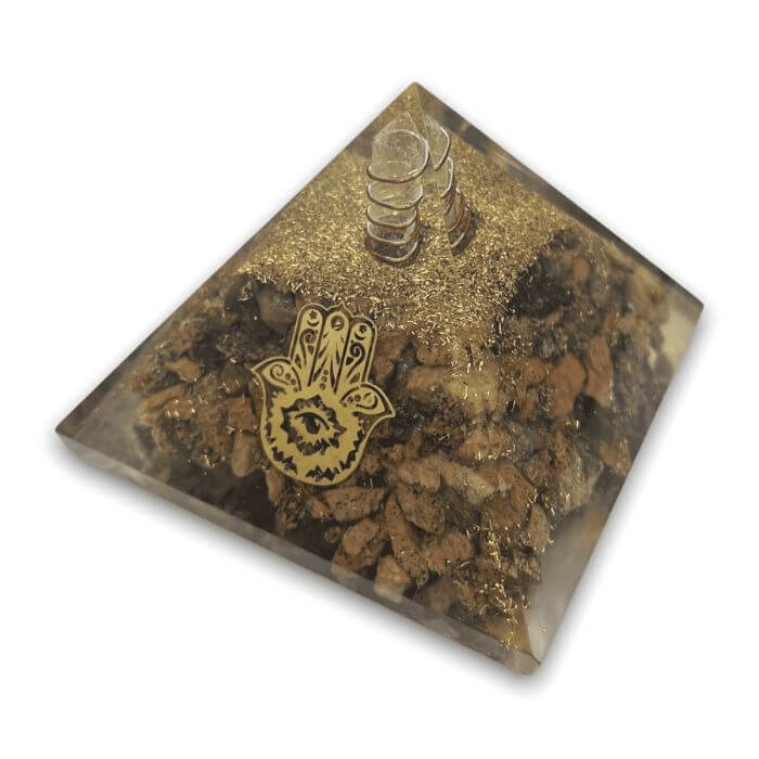 Unakite Orgone Pyramid for healing, balance, and spiritual growth.
