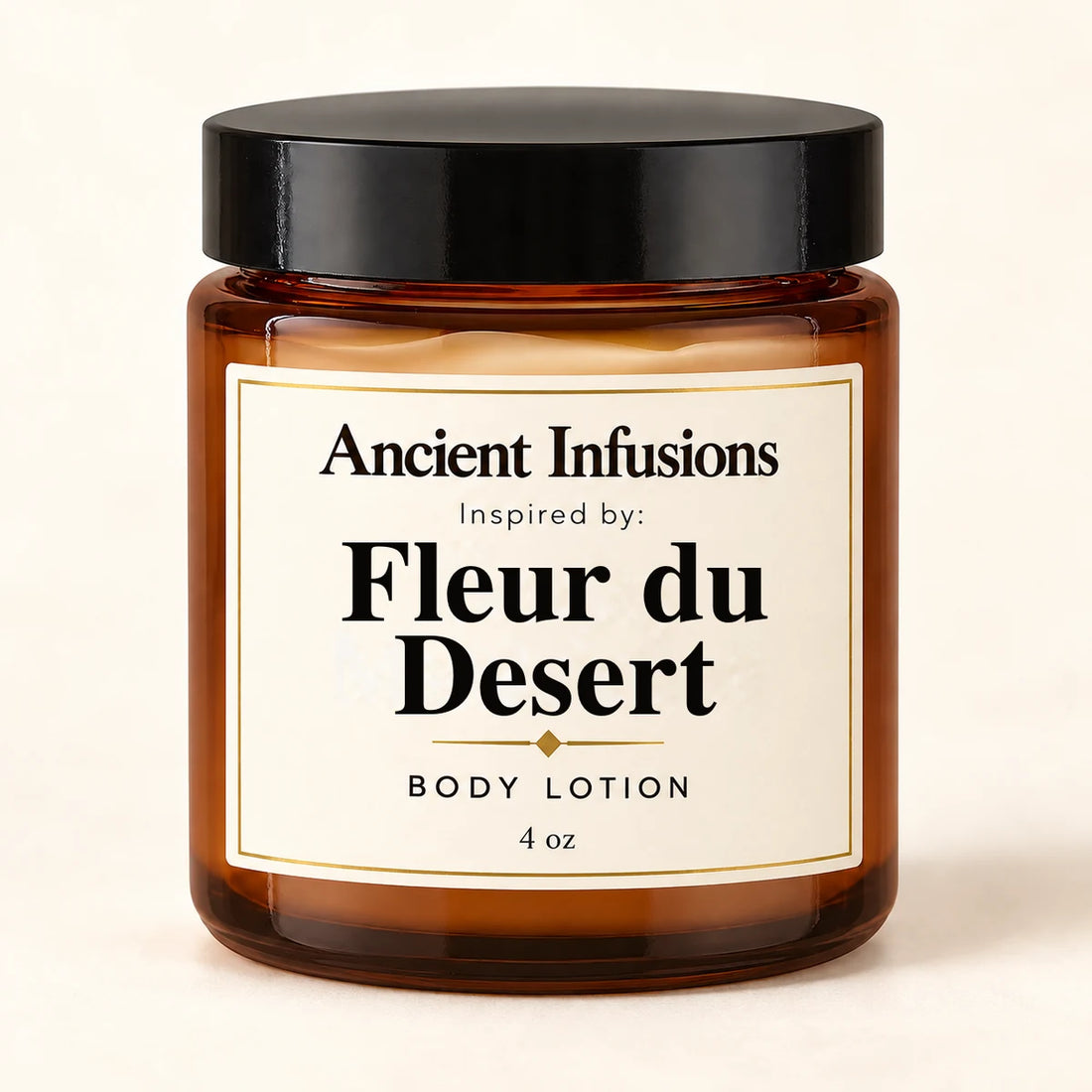 Fleur du Desert Inspired Body Lotion by Ancient Infusions — 4 oz amber glass jar