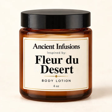 Fleur du Desert Inspired Body Lotion by Ancient Infusions — 4 oz amber glass jar