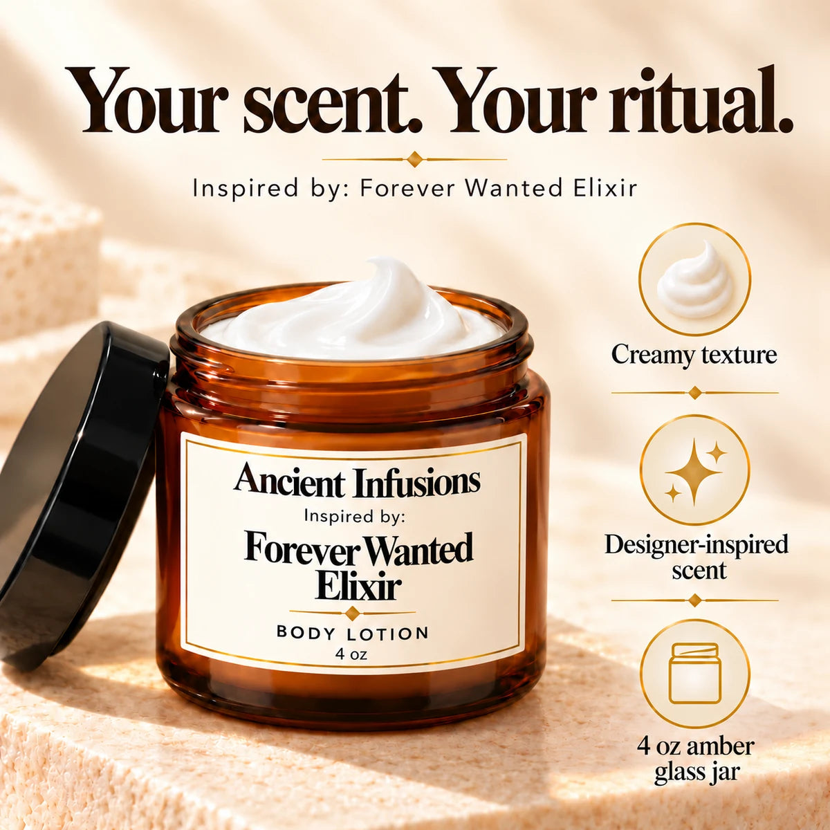 Forever Wanted Elixir Inspired Body Lotion — creamy texture