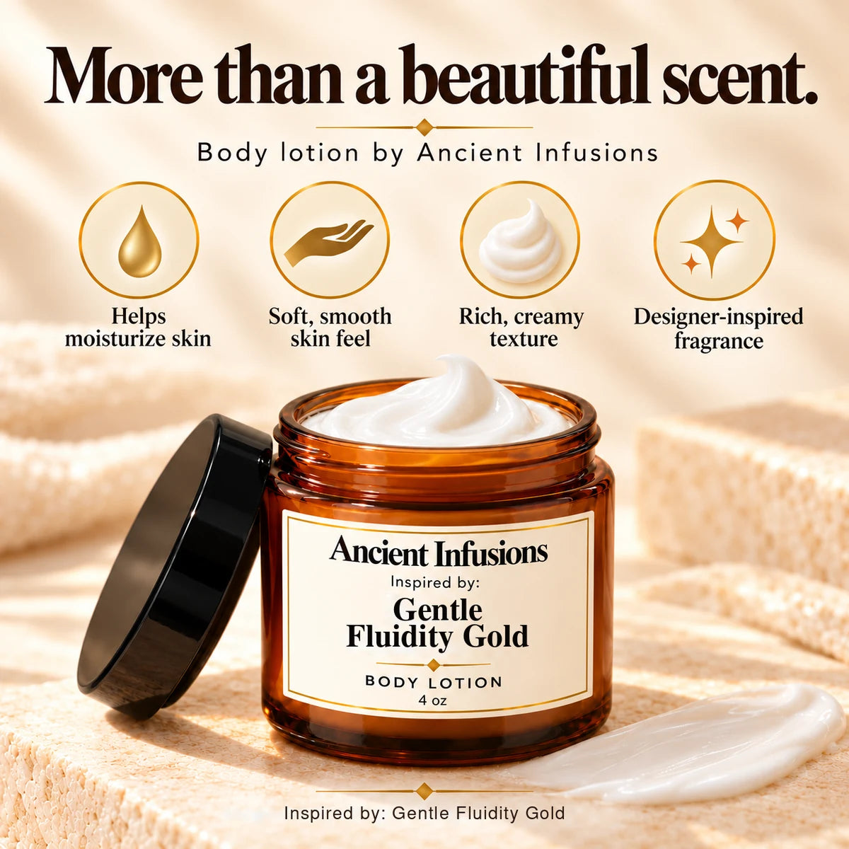 Gentle Fluidity Gold Inspired Body Lotion by Ancient Infusions — moisturizing benefits