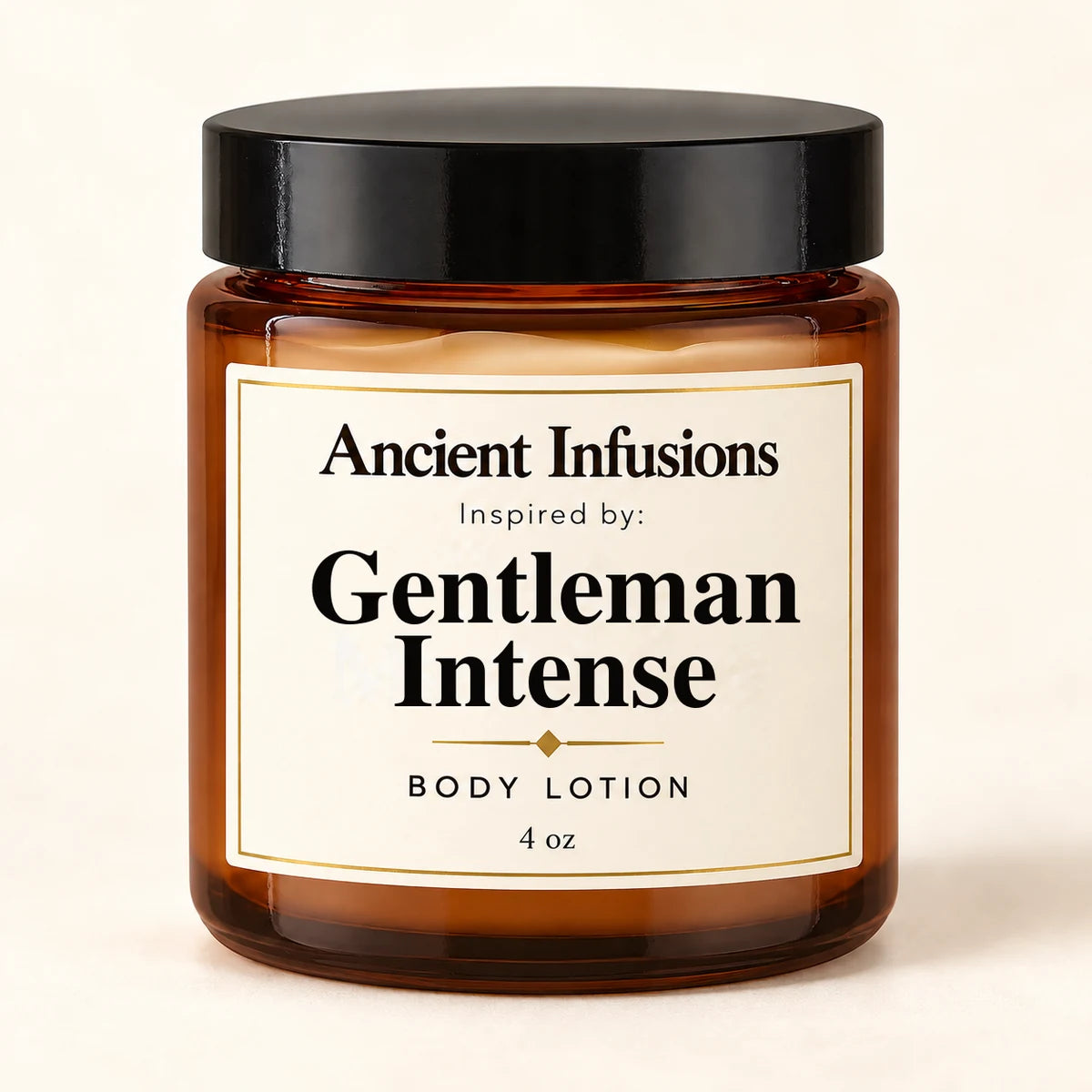 Gentleman Intense Inspired Body Lotion by Ancient Infusions — 4 oz amber glass jar
