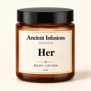 Her Inspired Body Lotion by Ancient Infusions — 4 oz amber glass jar