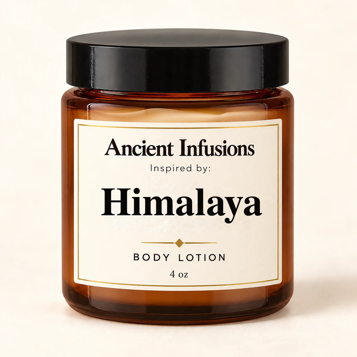 Himalaya Inspired Body Lotion by Ancient Infusions — 4 oz amber glass jar