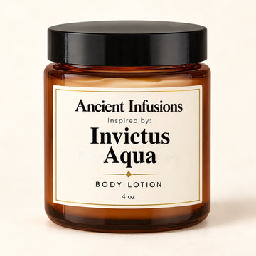Invictus Aqua Inspired Body Lotion by Ancient Infusions — 4 oz amber glass jar