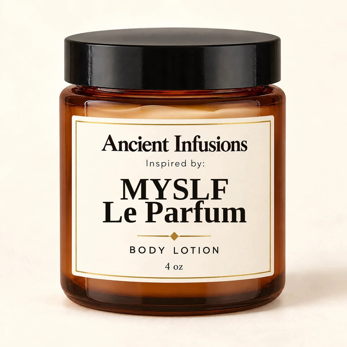 MYSLF Le Parfum Inspired Body Lotion by Ancient Infusions — 4 oz amber glass jar